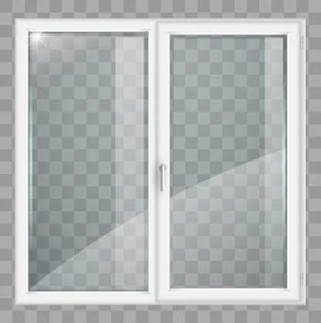 White window with transparent glass Stock Illustration