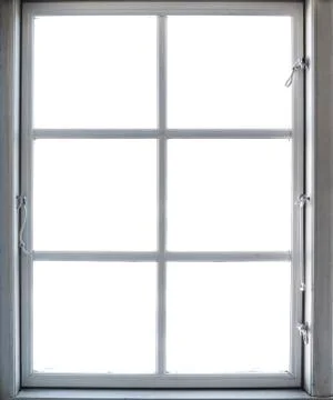 A white window with window frame Foto stock
