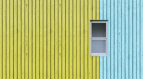 White window on wooden wall Stock Illustration