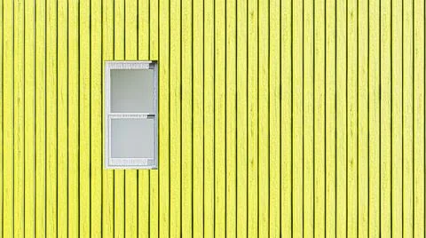 White window on wooden wall Stock Illustration