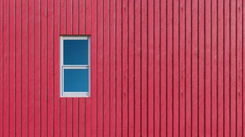 White window on wooden wall Stock Illustration