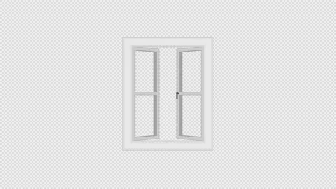 White windows open and close from inside the room. Stock Footage 284362905