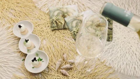 White wine being poured Stock Footage 236333998