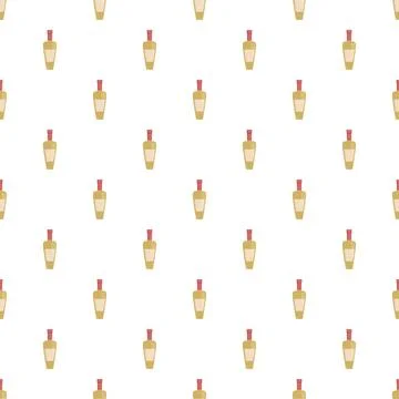 White wine bottle seamless repeating pattern background Stock Illustration