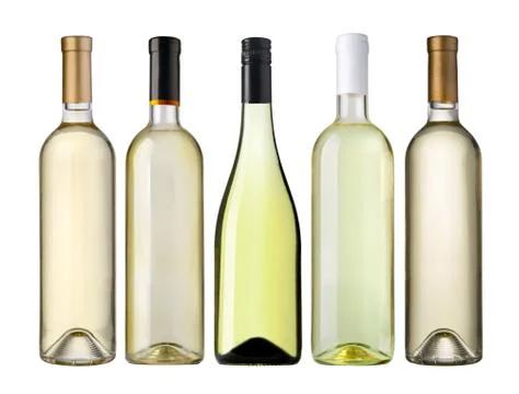 White wine bottles Stock Photos
