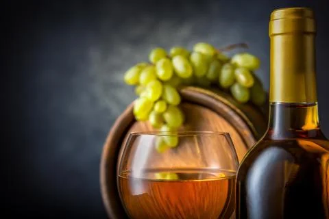White wine in cellar Stock Photos