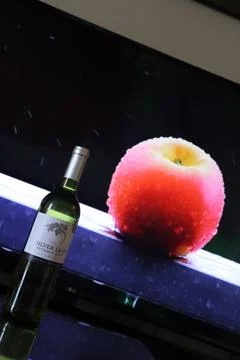 White wine in colors Stock Photos