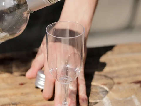 White Wine glass Stock Footage 80317778