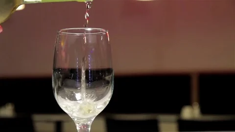 White wine in a glass 스톡 동영상 84806686