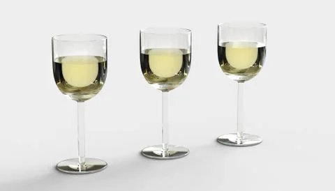 White Wine Glasses Stock Illustration