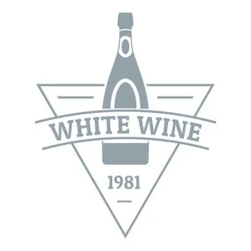 White wine logo, simple gray style Stock Illustration