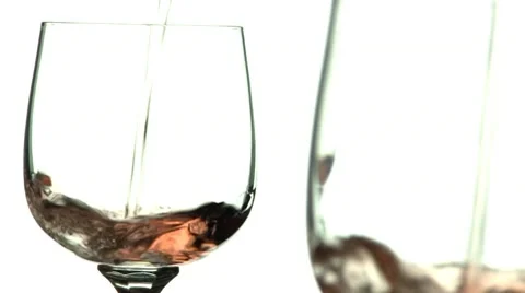 White wine pour seeing double; 2 Stock Footage 10599727