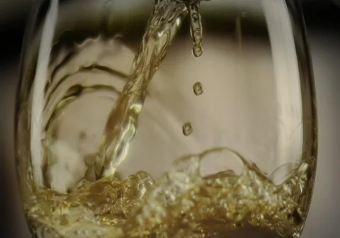 White Wine Pouring 2 Stock Footage