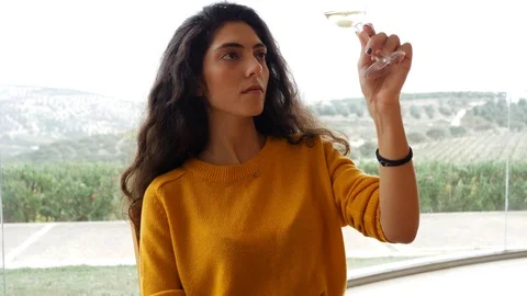 White wine tasting Stock Footage 96997043