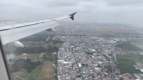 White wing of an airplane Stock Footage 336675116