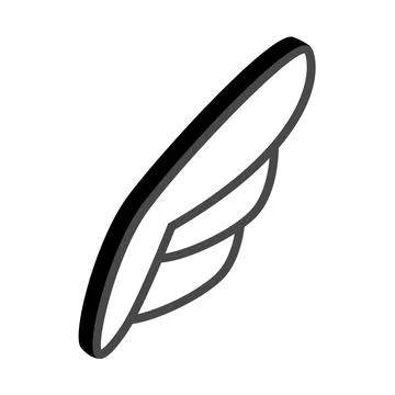 White wing icon, isometric 3d style Illustrazione stock