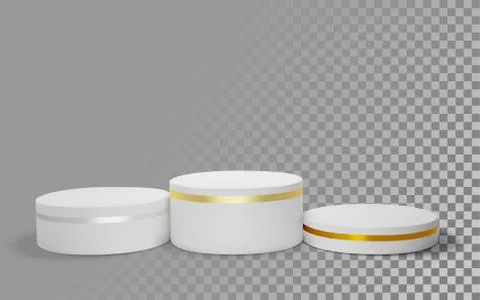 White winners podium 3D render. Awarding of winners of sports competitions Stock Illustration