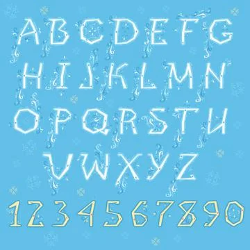 White Winter Alphabet Stock Illustration