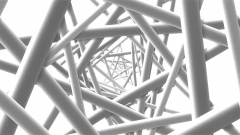 White Wire - Cool Geometric Motion Background Video Loop Видео 95590327
