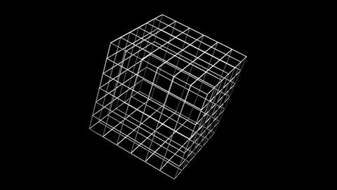 White wireframe cube 库存插图