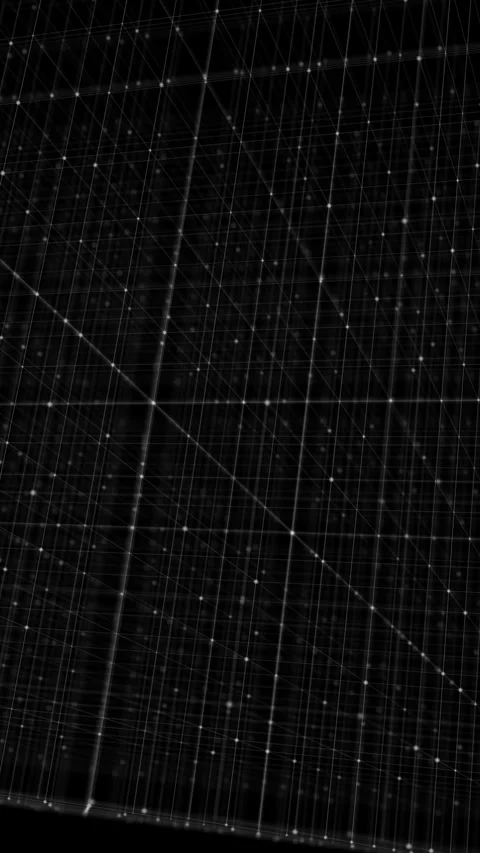 White wireframe data grid visual glowing node points, layered perspective lines, Stock Footage 340571956