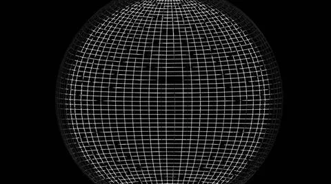 White wireframe sphere wireframe sphere. Computer generated 3d render Copy... Foto stock