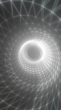 White wireframe vortex with geometric mesh lines on a gray abstract backgro.. Stock Illustration