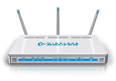 White wireless ADSL router Stock Illustration