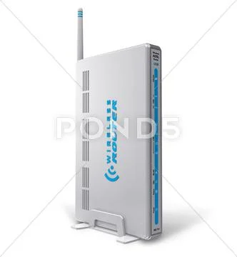 White wireless ADSL router Stock Illustration