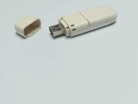 White wireless cellular usb modem isolated on white background Stock Photos