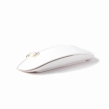 White wireless computer mouse. Isolated on a white background Foto stock