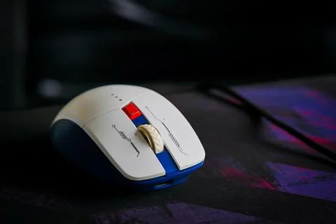 A white wireless computer mouse Stock Photos