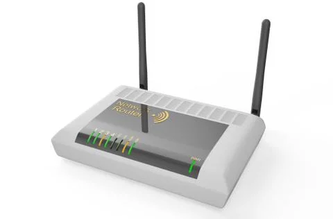 White wireless router Stock Illustration