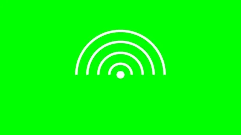 White Wireless Signal Strength Indicator Icon on a Green Screen Background Stock Footage 336933778