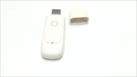 White Wireless USB Modem Dongle for Mobile Internet Broadband Video stock 335804708