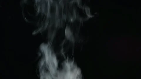 White Wispy Smoke Rising in Slow Motion on Dark Background 4K Animation Stock Footage 341473913
