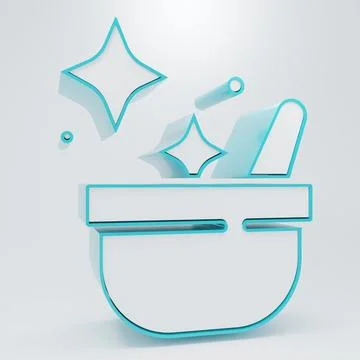 White Witch cauldron icon isolated on grey background. Happy Halloween part.. Stock Illustration