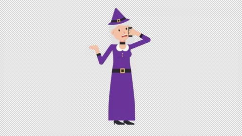 White Witch Talking on the Phone Angry Video stock 205058887