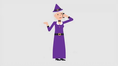 White Witch Talking on the Phone Happy Stock Footage 205058892