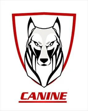 White Wolf and shield Stock Illustration