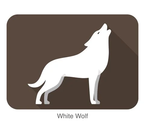 White wolf standing and roaring Stock Illustration