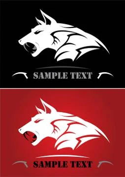 White wolf, Wild wolf. Stock Illustration
