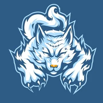 White wolves Modern Illustration Vector for logo esport team logo Stock Illustration