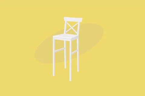 White Wood Bar Stool Illustrazione stock