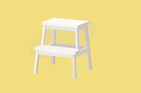 White Wood Stool Stock Illustration