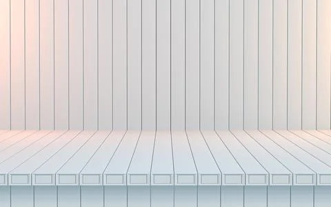 White wood table empty space background Stock Illustration