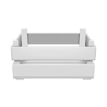 White wooden crate rectangular shape, with two boards and holes. Stock Illustration