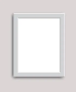 White wooden frame with empty space inside Stock Illustration