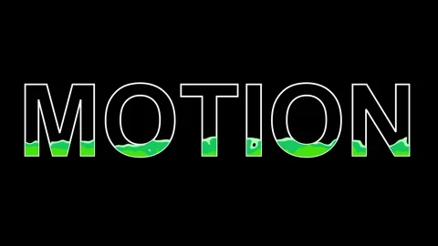 White Word Motion Filled With Green Liquid On Black Background movement flu.. Stock Footage 321585920