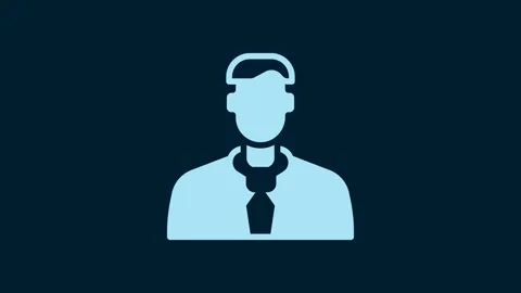 White Worker icon isolated on blue background. Business avatar symbol user Stock Footage 229562210